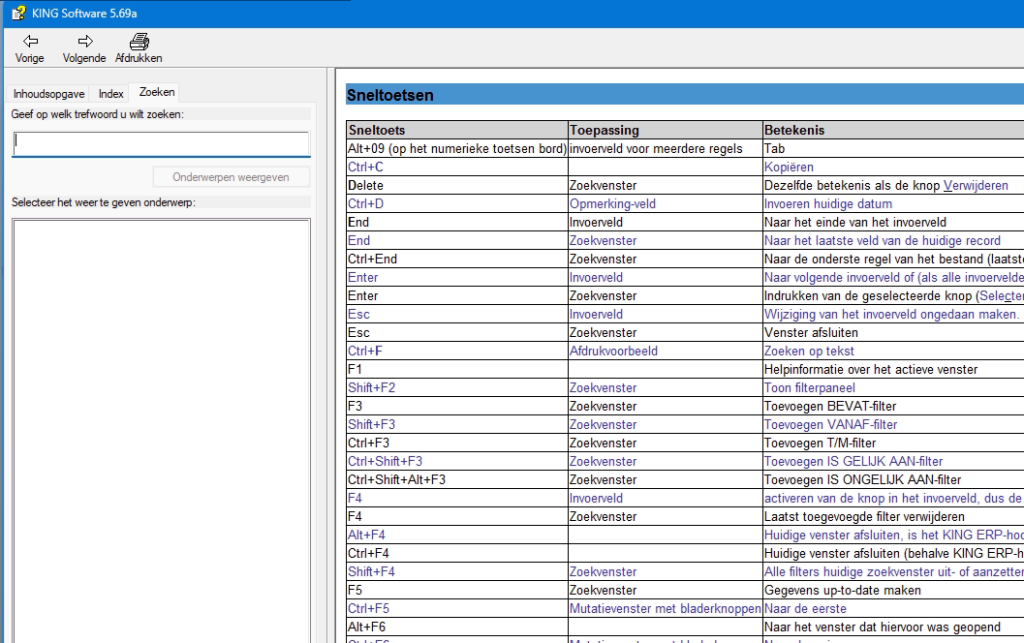ERP Speciale functies
